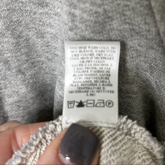 A.L.C. Gilmore Puff Sleeve Rolled Hem Cropped Sweatshirt Gray Size Medium - Picture 7 of 7